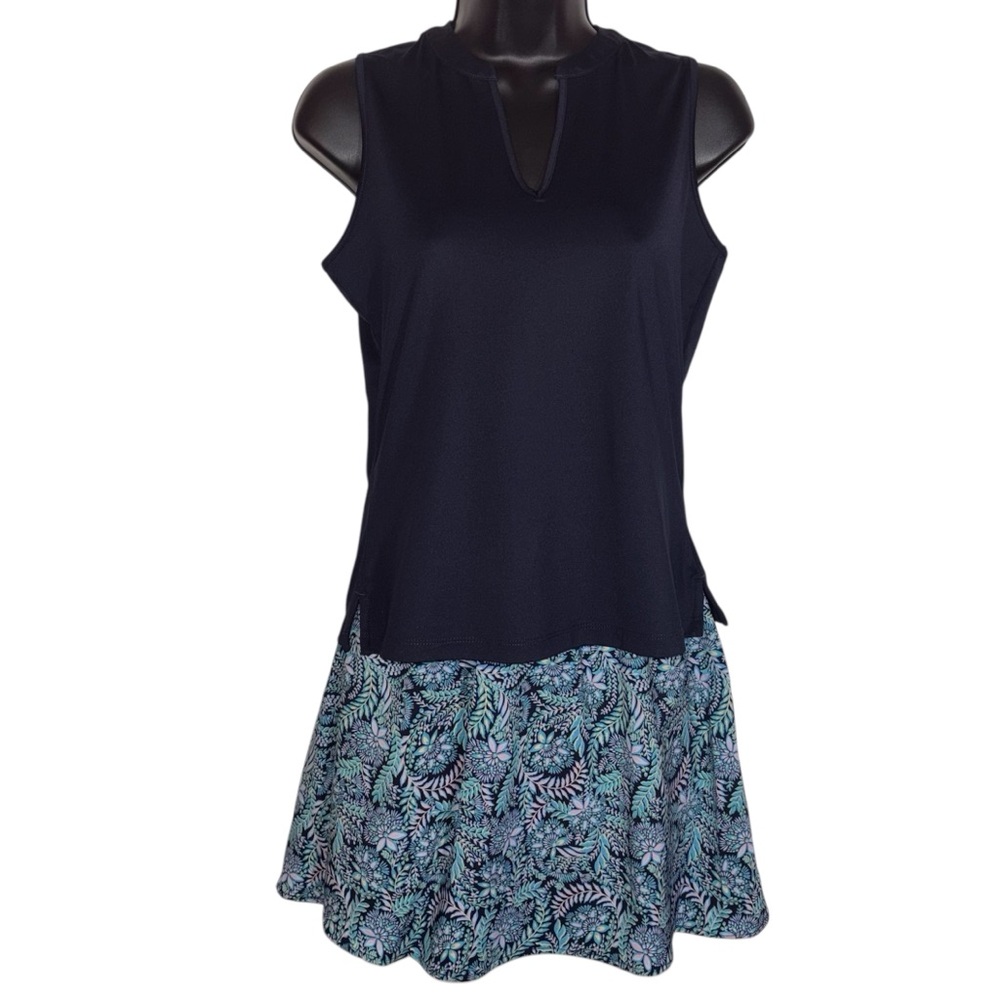 Tommy Bahama Skort Set Sleeveless Navy Top Blue Floral Print Skort Women’s XS